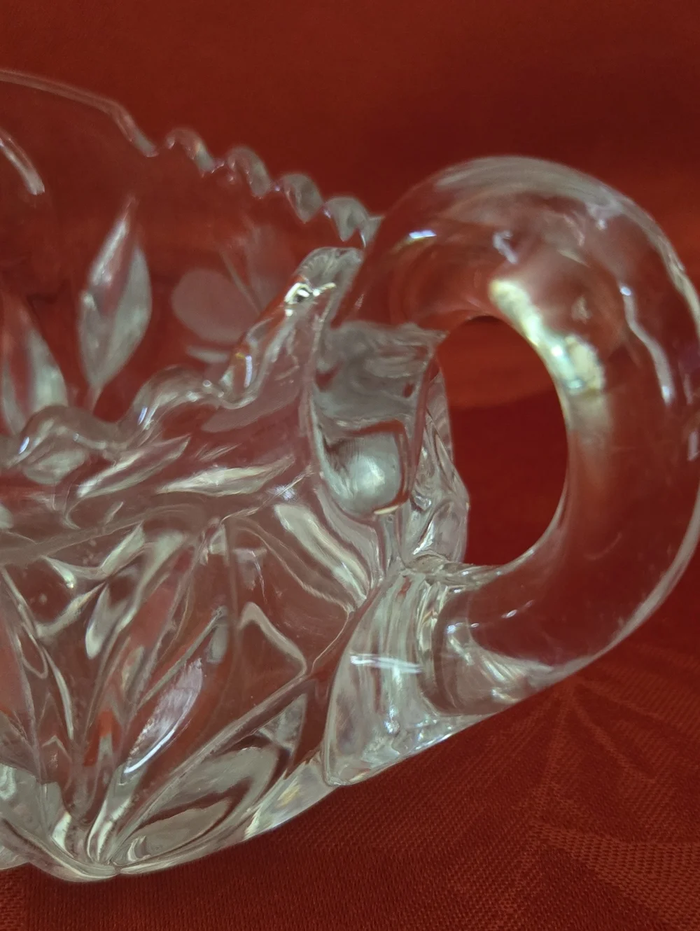 EAPG Etched Glass Creamer and Sugar Set With Sawtooth Edge And Daisy Pattern